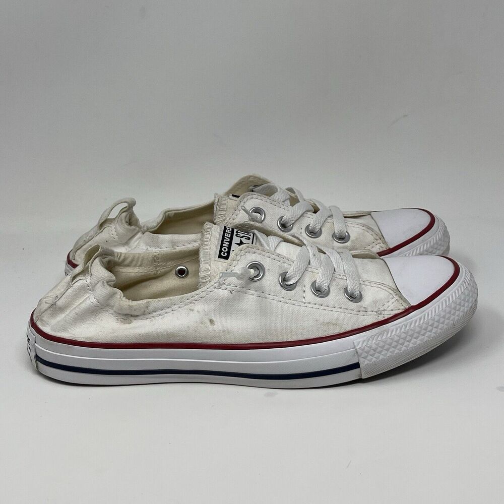 Converse All Star Shoreline Sneakers Womens 8.5 White Canvas Slip On Shoes